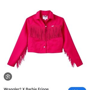 Wrangler limited edition Barbie Hot Pink Fringe Jean Jacket